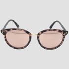Target Women's Round Tort Sunglasses With Rose Gold Mirrored