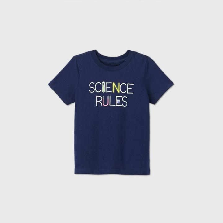 Toddler Kids' Short Sleeve 'science Rules' Graphic T-shirt - Cat & Jack Navy