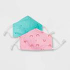 Girls' 2pk Rainbow Heart Dot Face Mask - Cat & Jack Green/pink