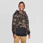 Boys' Long Sleeve Camo Print Sherpa Sweatshirt - Art Class Black