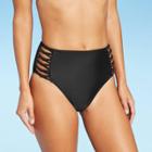 Juniors' Strappy Knotted High Waist Cheeky Bikini Bottom - Xhilaration Black