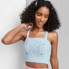 Women's Floral Embroidered Cropped Sweater Tank Top - Wild Fable