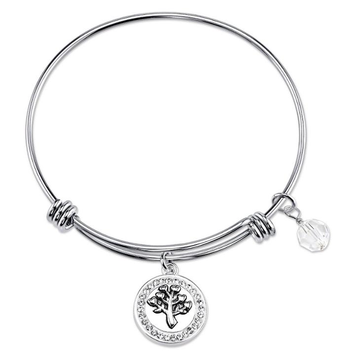 Distributed By Target Women's Many Hearts-one Love Expandable Bangle In Stainless Steel,