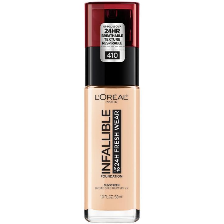 L'oreal Paris Infallible 24hr Fresh Wear Foundation 410 Ivory - 0.17 Fl Oz, Ivory