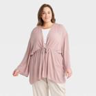 Women's Plus Size Solid Duster - A New Day Pink