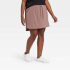 Women's Plus Size Stretch Woven Skorts 18.5 - All In Motion Brown