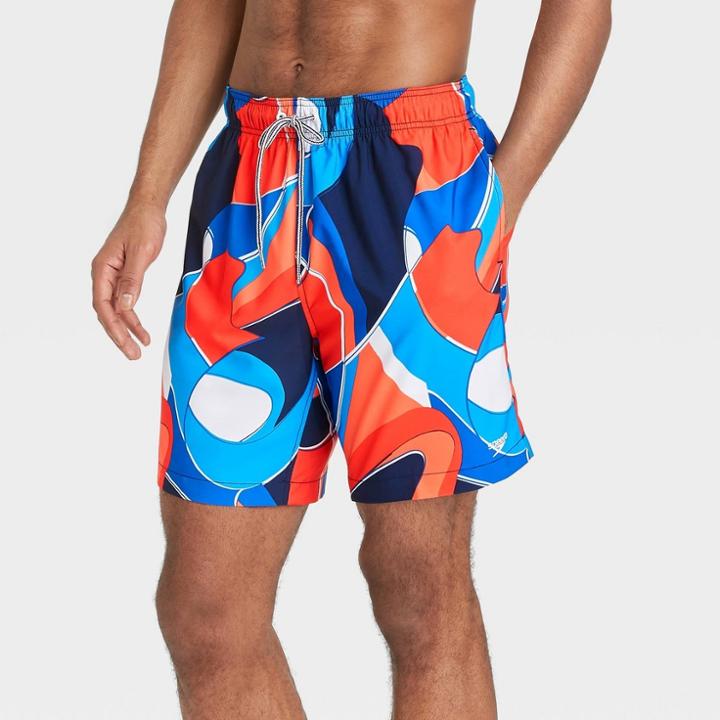 Speedo Men's 8 Swim Trunks - Red/white/blue