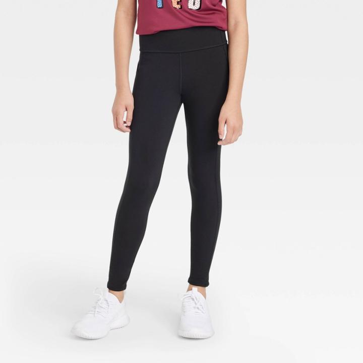 Girls' Performance Pocket Leggings - All In Motion Black Onyx
