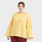 Women's Plus Size Ottoman Sweatshirt - A New Day Yellow