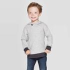 Toddler Boys' Double Knit Hooded Sweatshirt - Cat & Jack Heather Gray 12 M, Boy's,