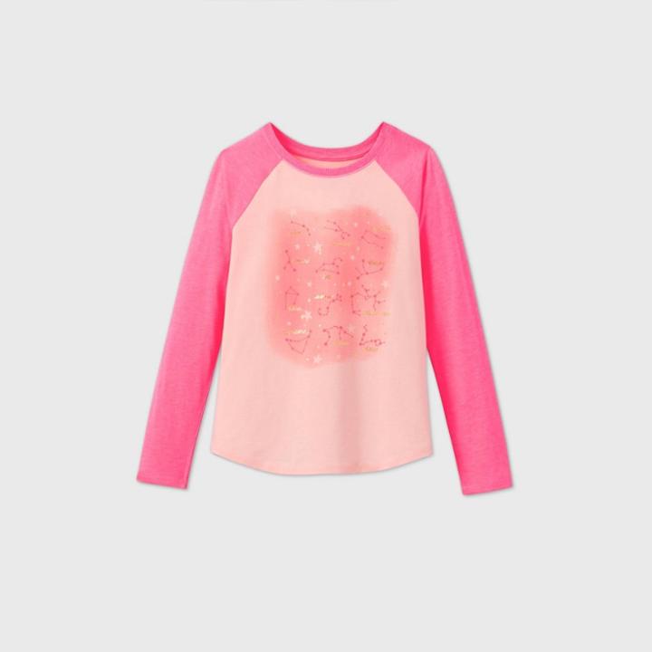 Girls' Zodiac Long Sleeve Graphic Baseball T-shirt - Cat & Jack