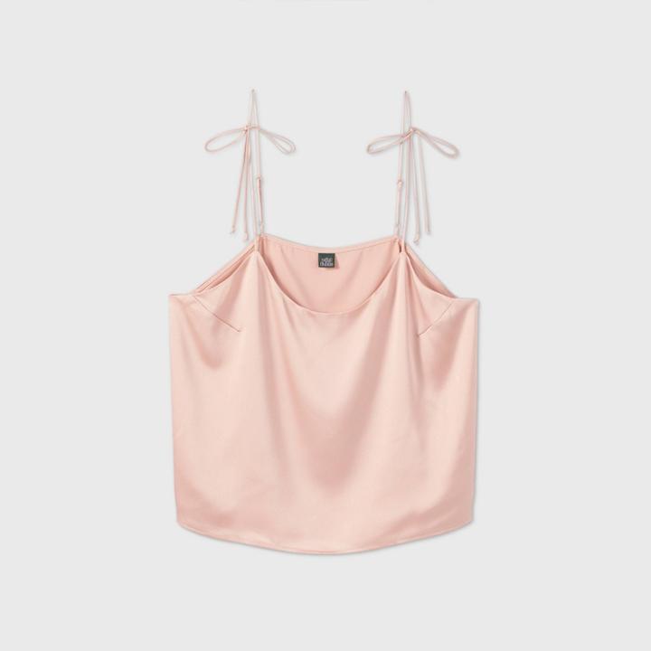 Women's Plus Size Tie Strap Satin Cami - Wild Fable Pink