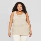 Women's Plus Size Sleeveless U-neck Sweater Tank Top - Universal Thread Neutral
