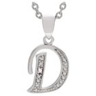 Journee Collection 1/10 Ct. T.w. Round-cut Diamond Letter Pave Set Pendant Necklace In Sterling Silver - Silver, D (18), Girl's, Silver