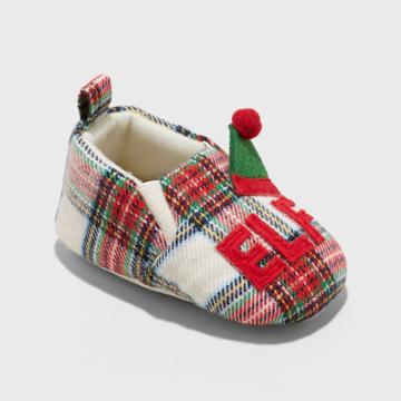 Toddler Boys' Baby Elf Plaid Bootie Slippers - Wondershop 0-3m,