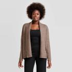 Women's Shawl Collar Open-front Cardigan - A New Day Brown