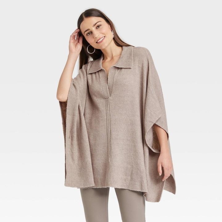 Women's Collar Pullover - A New Day Tan