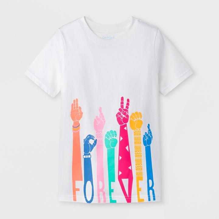 Kids' Short Sleeve Sign Language Forever T-shirt - Cat & Jack White