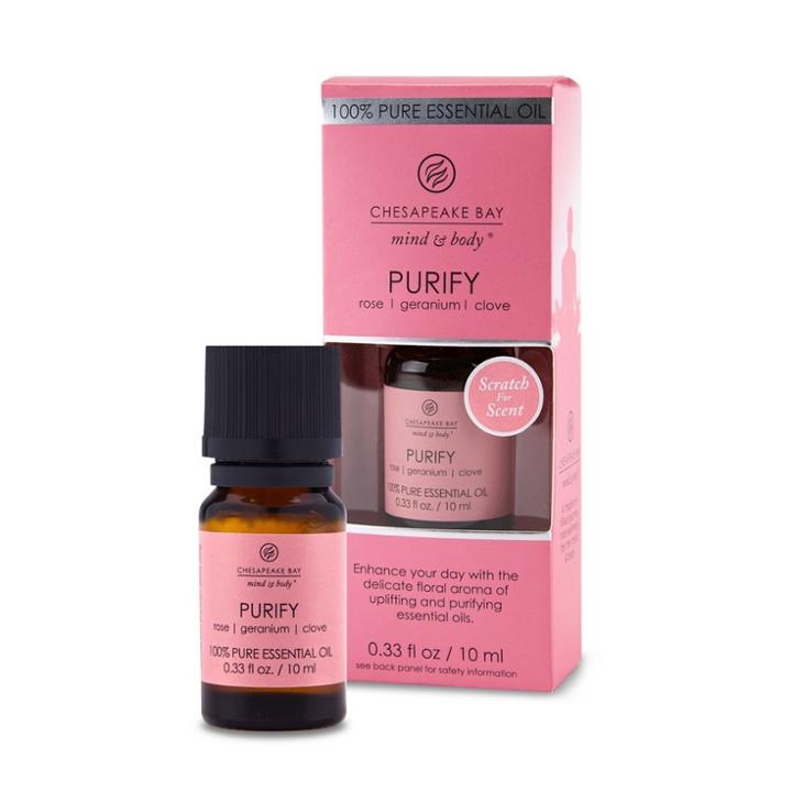 0.33oz Essential Oil Purify Rose/geranium/clove - Chesapeake Bay Candle, White