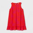 Women's Plus Size Floral Print Sleeveless Ruffle Swing Dress - Ava & Viv Red X