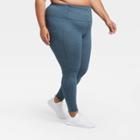 Women's Plus Size Contour Power Waist High-rise Textured 7/8 Leggings 24 - All In Motion Teal 1x, Women's, Size: