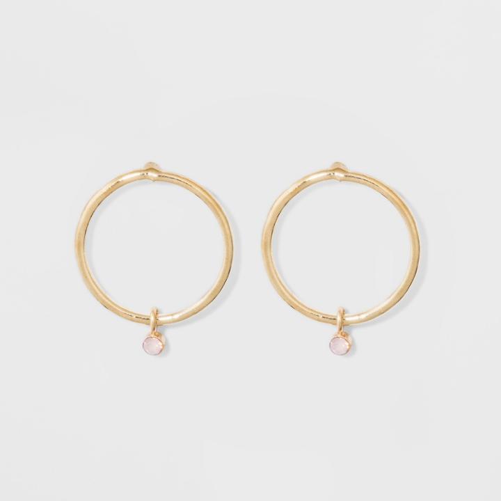 Circle Hoop Earrings - A New Day Rosewater Opal/gold