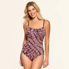 Target Women's Slimming Control One Piece Swimsuit - Dreamsuit By Miracle Brands Purple