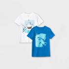 Boys' 2pk Graphic Short Sleeve T-shirt - Cat & Jack Blue/white