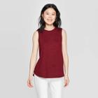 Women's Easy Fit Sleeveless Crewneck Tank Top - A New Day Burgundy (red)