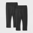 Girls' Adaptive 2pk Capri Leggings - Cat & Jack Black/black