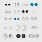 Moon And Star Multi Earring Set 18ct - Wild Fable Rhodium, Women's,
