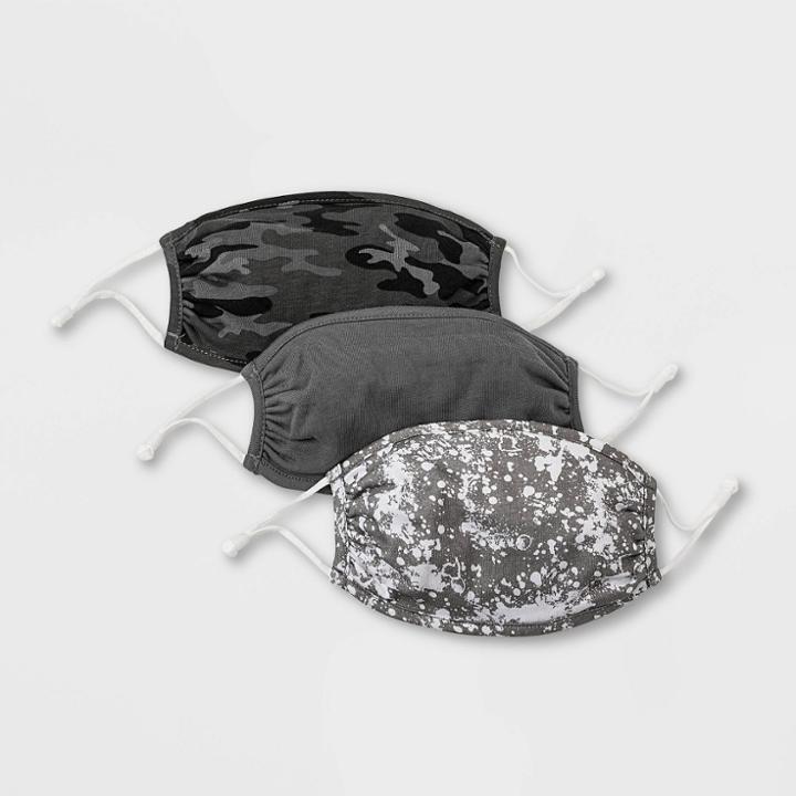 Kids' 3pk Mask - Harper & Elliott Gray/charcoal