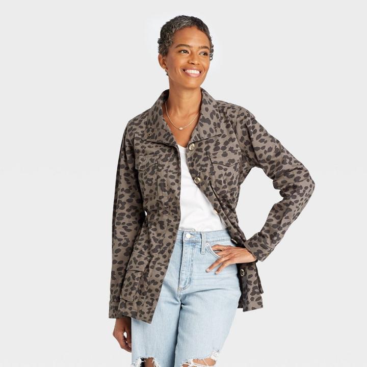 Women's Jacket - Knox Rose Gray Leopard Print