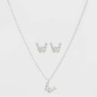Initial W Crystal Jewelry Set - A New Day Silver, Women's