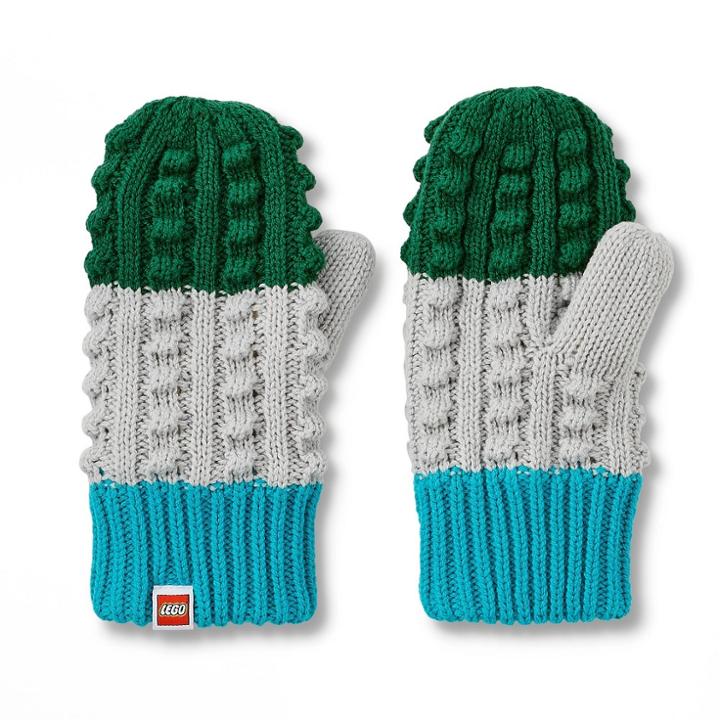 Toddler Color Block Knit Mittens - Lego Collection X Target Green/gray/teal