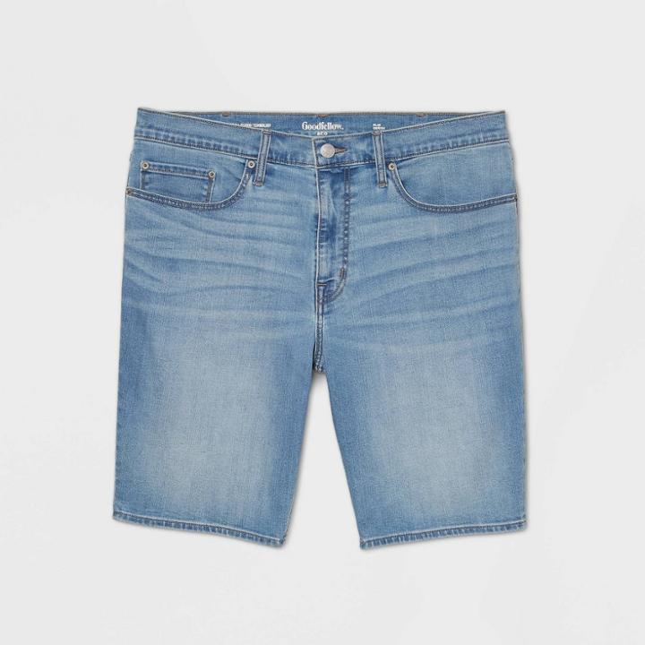 Men's Big & Tall 10.5 Slim Fit Jean Shorts - Goodfellow & Co Light Blue