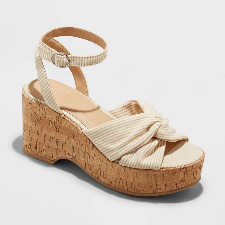 Women's Mellie Wedge Heels - Universal Thread Tan