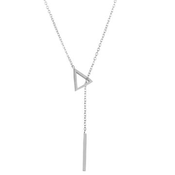 Elya Triangle Bar Drop Lariat Necklace -