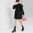 Women's Long Sleeve High Neck Poplin Dress - Wild Fable Black