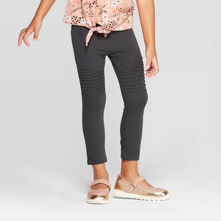 Toddler Girls' Moto Leggings - Art Class Black