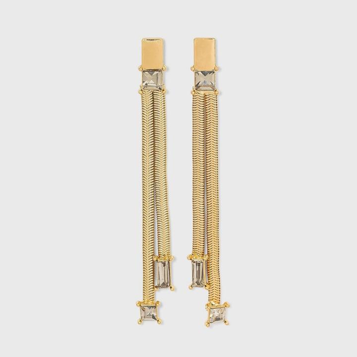 Glass Linear Drop Earrings - A New Day Gold