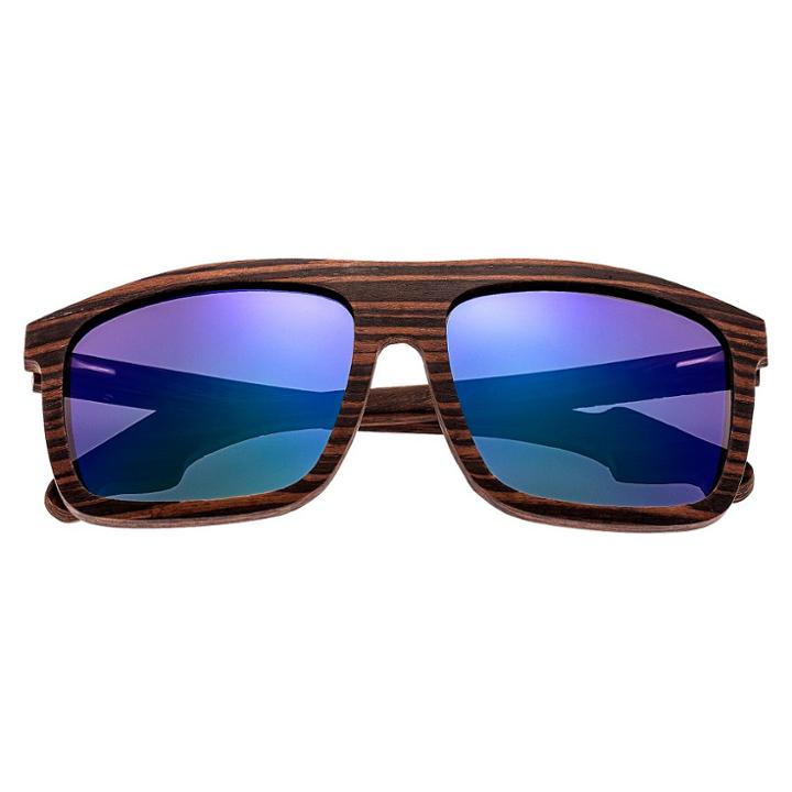 Earth Wood Aroa Polarized Sunglasses - Black/purple-green, Men's, Heather Expresso