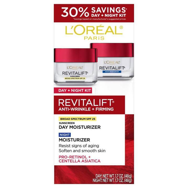 L'oreal Paris Revitalift Anti-wrinkle Skincare Kit - 3.4 Fl Oz/2pk Each