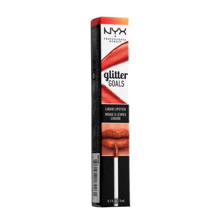 Nyx Professional Makeup Glitter Goals Liquid Lipstick Shimmy - 0.1 Fl Oz, Pink