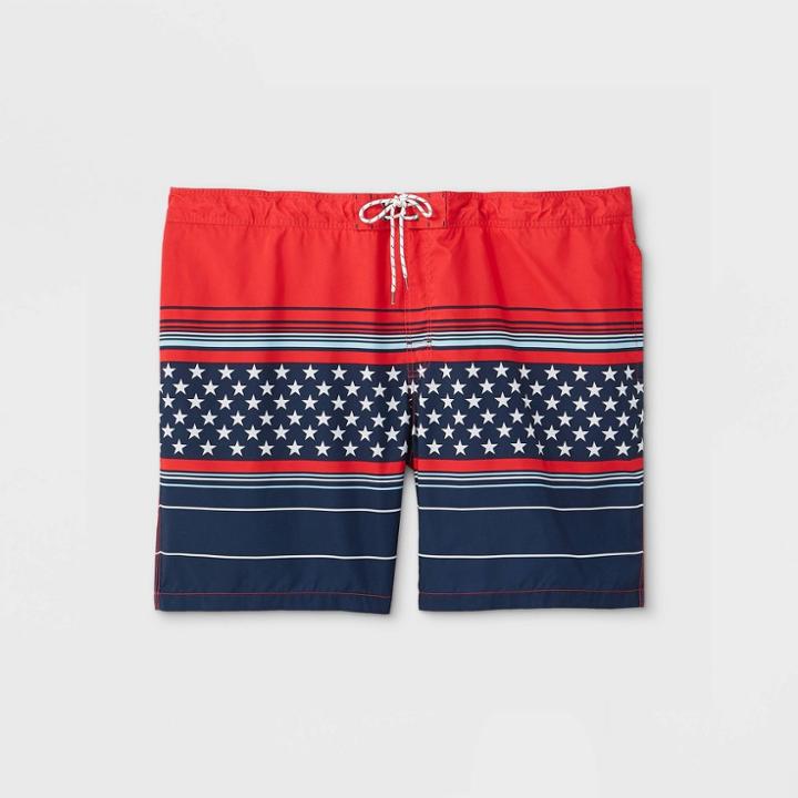 Men's Big & Tall 9 Americana Board Shorts - Goodfellow & Co Dark Blue