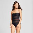 Mossimo Women's Mesh Inset One Piece - Black -