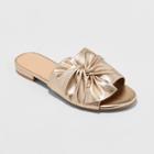 Women's Huntress Metallic Knotted Slide Sandals - A New Day Gold