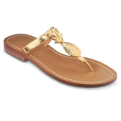 Lilly Pulitzer For Target Women's Gold Sandals - Pineapple