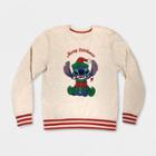 Lilo & Stitch Women's Disney Stitch Holiday Sweater - Cream L - Disney