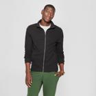 Men's Standard Fit Long Sleeve Mock Collar Fleece Zip-up Sweatshirt - Goodfellow & Co Black